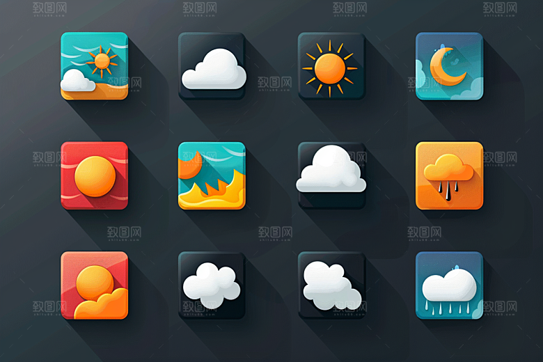 天气图标UI设计感素材
