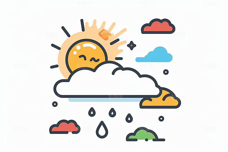 天气图标简约晴雨表素材