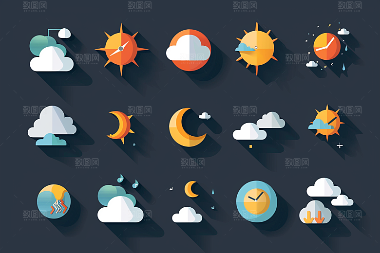 天气图标UI界面素材