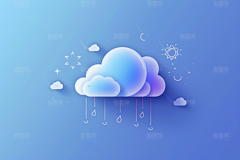 天气图标质感图形素材