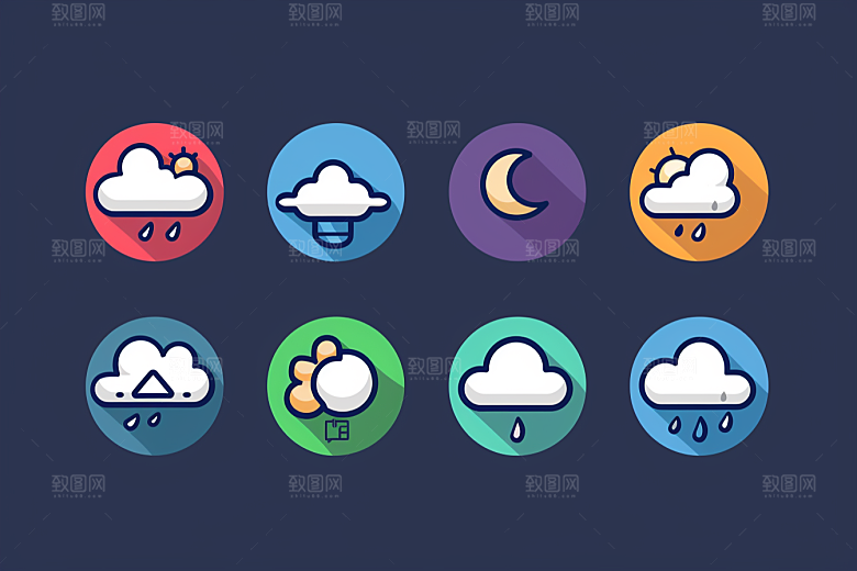 天气图标设计感天气预报素材