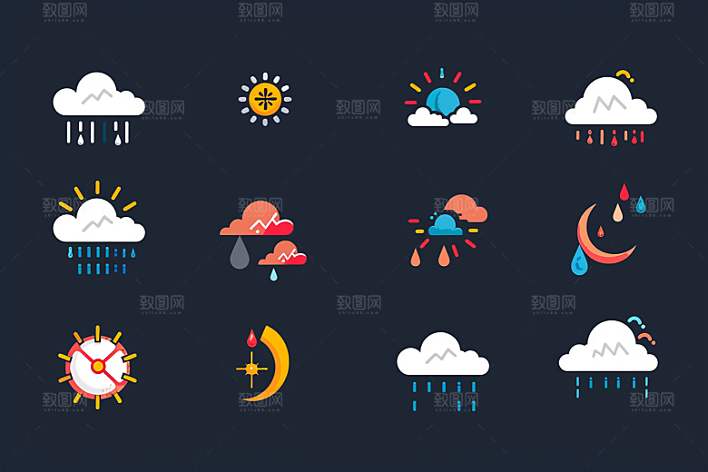 天气图标高清晴雨表素材
