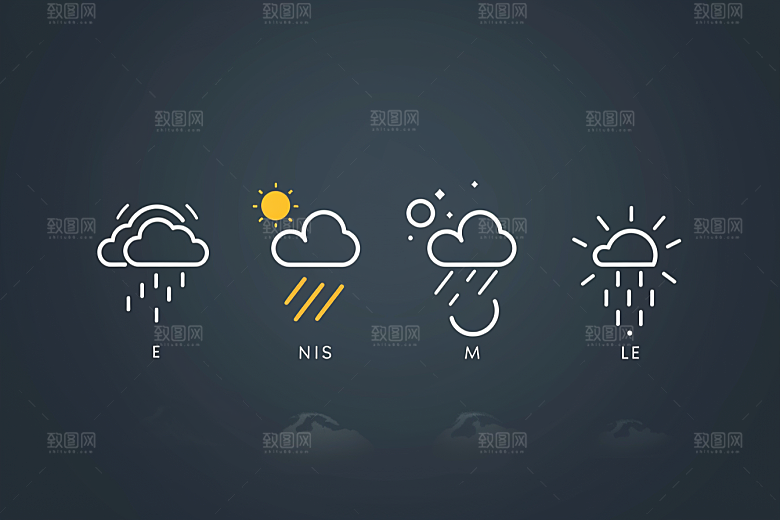 天气图标质感设计感素材