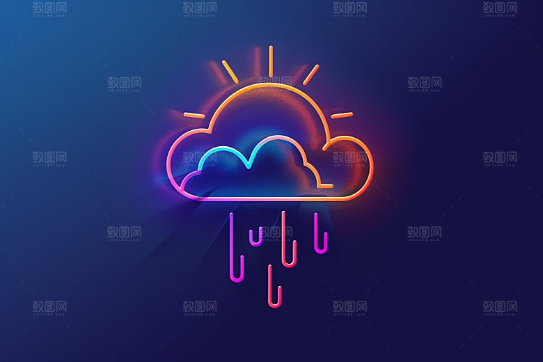 天气图标彩色质感素材
