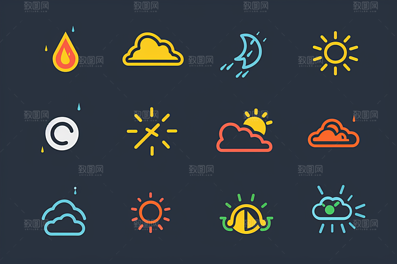 天气图标UI设计感素材