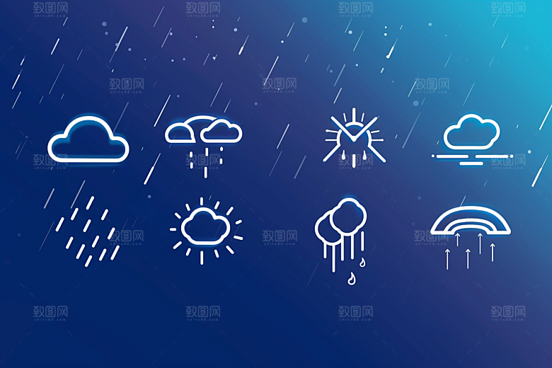 天气图标质感天气预报素材