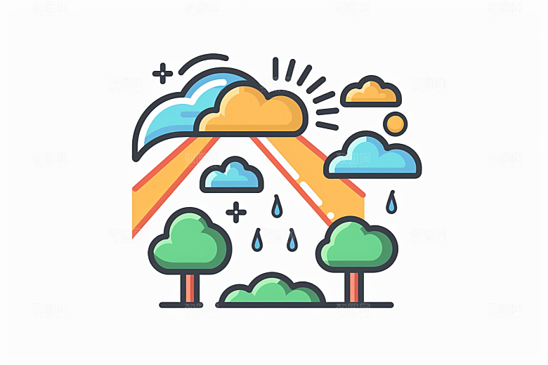 天气图标简约彩色素材