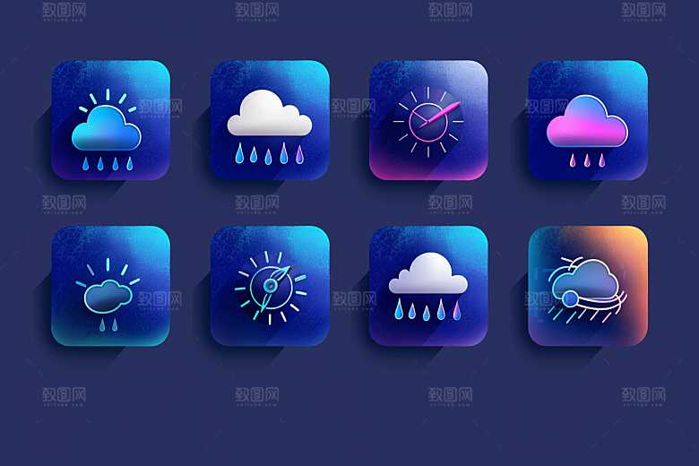 天气图标UI彩色素材