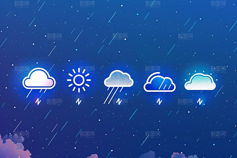 天气图标晴雨表界面素材