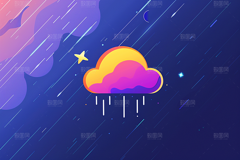 天气图标彩色界面素材
