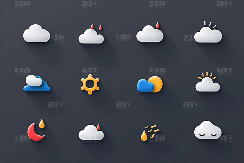 天气图标界面设计感素材