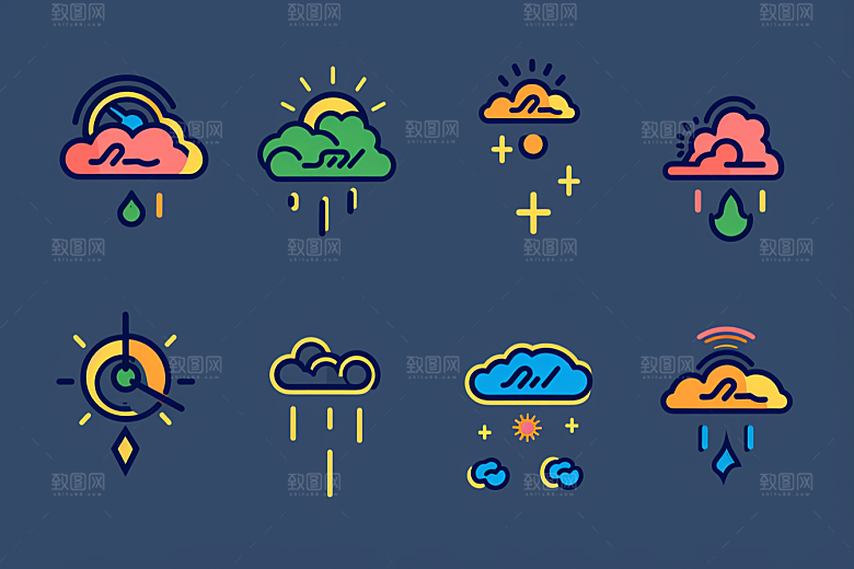 天气图标设计感界面素材
