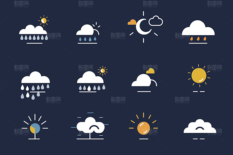 天气图标UI晴雨表素材