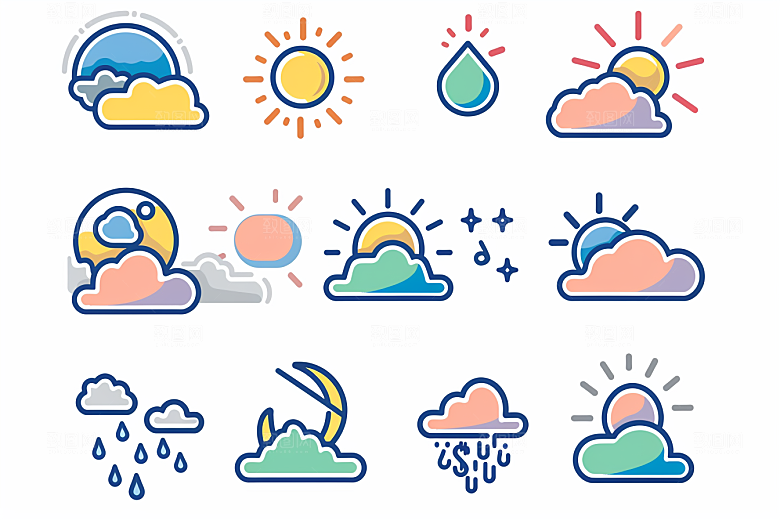 天气图标晴雨表界面素材