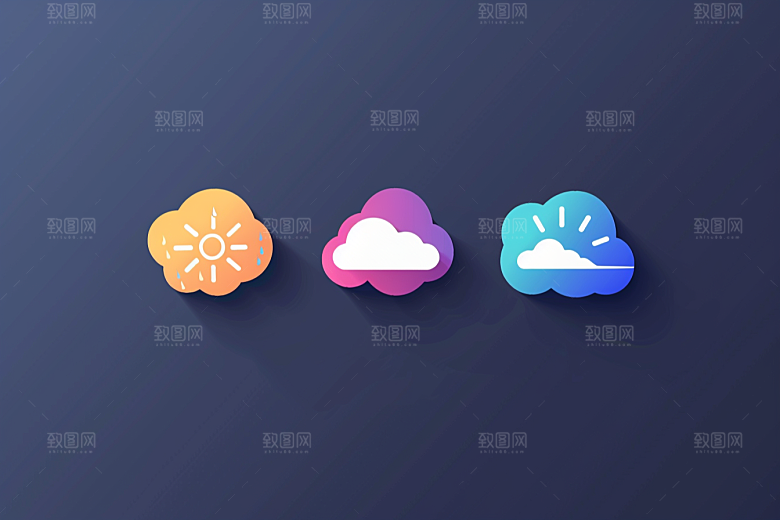 天气图标图形彩色素材