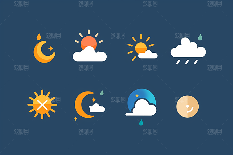 天气图标简约图形素材