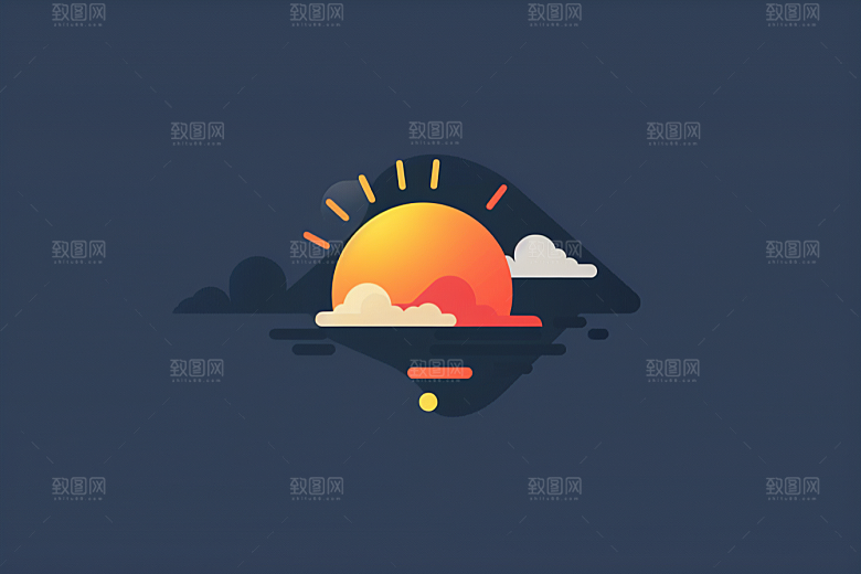 天气图标质感图形素材