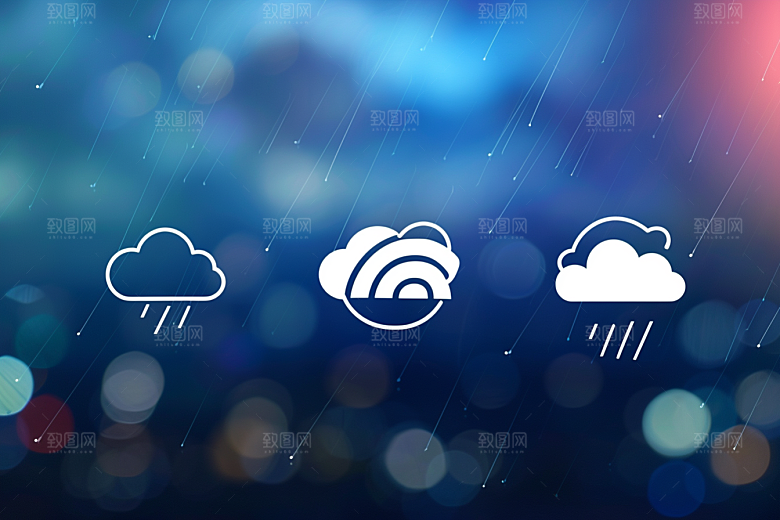 天气图标彩色晴雨表素材