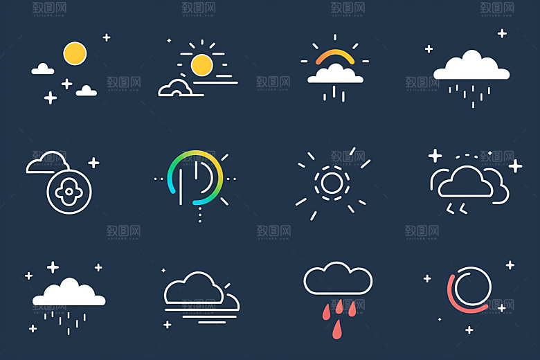天气图标高清简约素材
