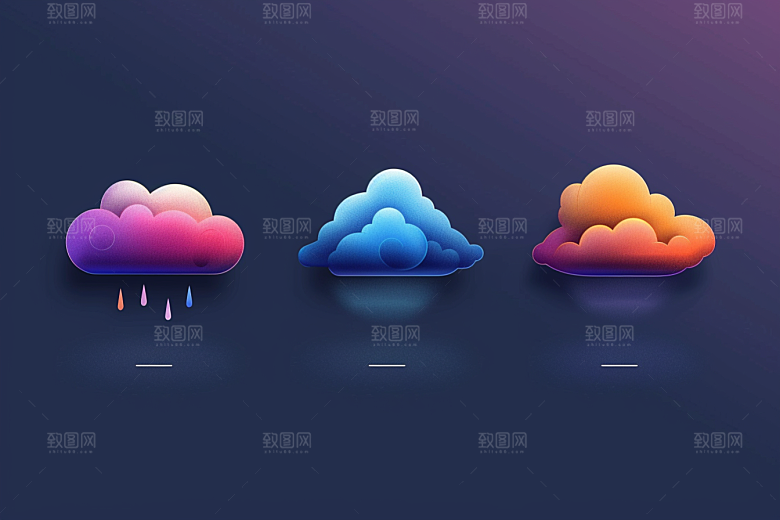天气图标彩色图形素材