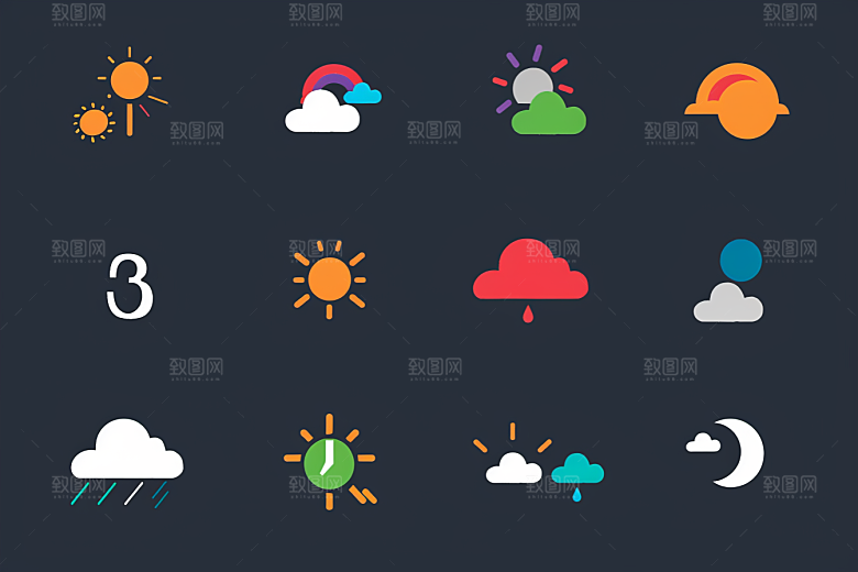 天气图标界面设计感素材
