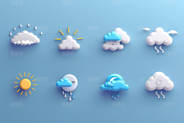 天气图标晴雨表界面素材