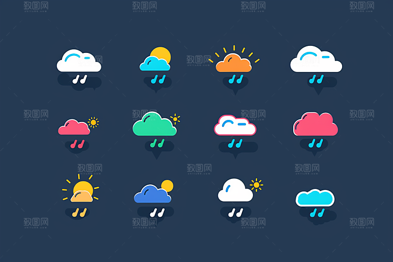 天气图标界面图形素材