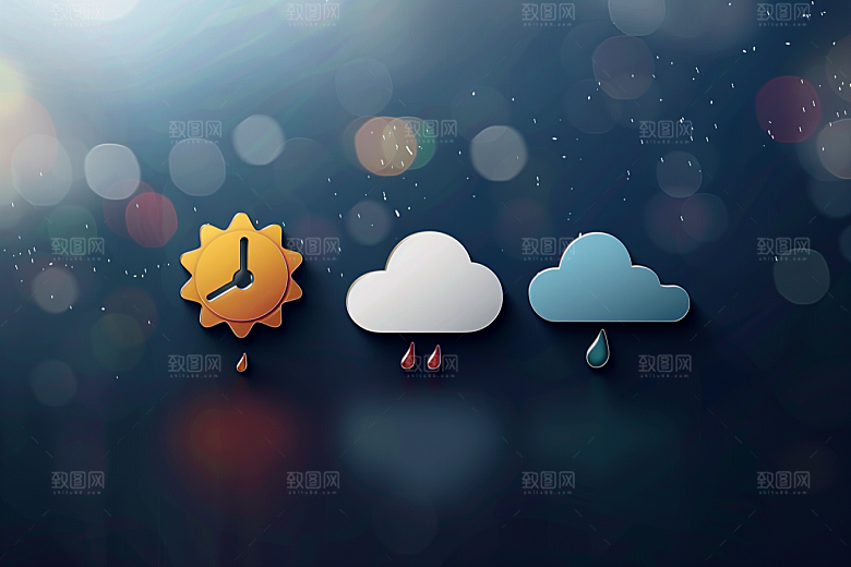 天气图标简约晴雨表素材