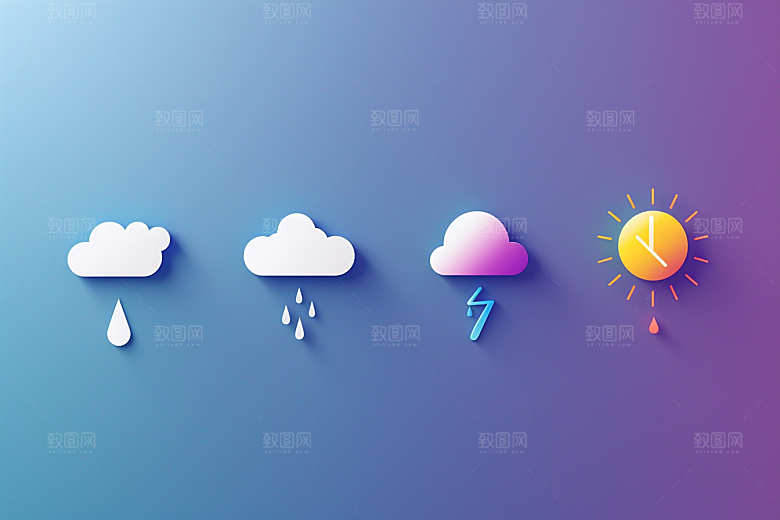 天气图标简约设计感素材