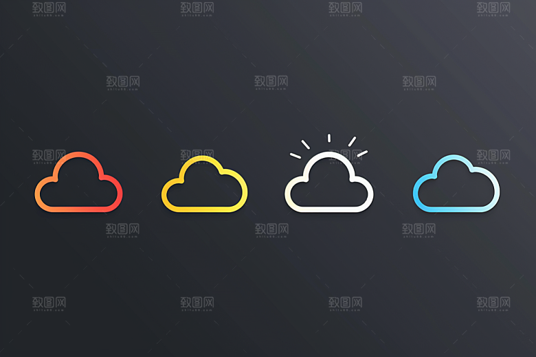 天气图标图形质感素材