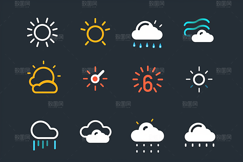 天气图标简约高清素材