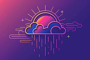 天气图标晴雨表质感素材