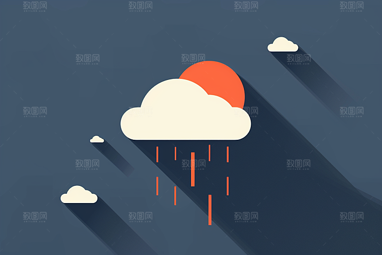 天气图标晴雨表彩色素材