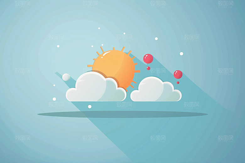 天气图标天气预报简约素材