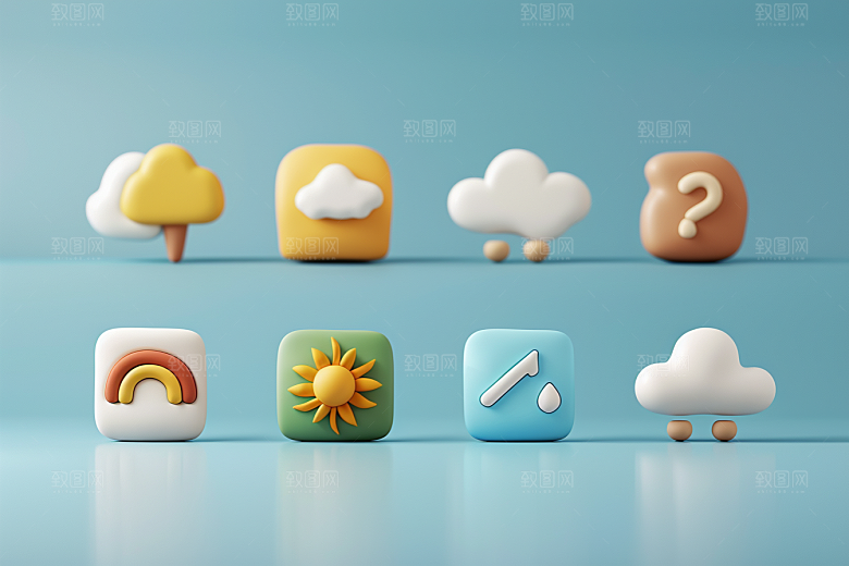 天气图标简约UI素材