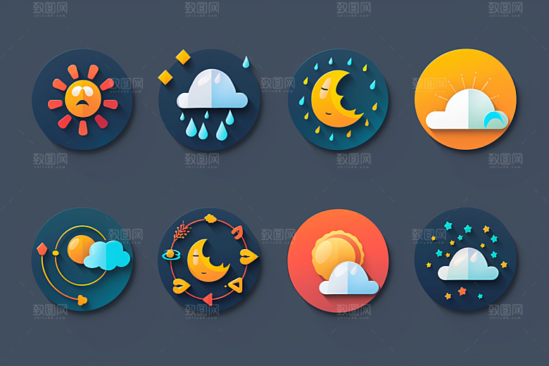 天气图标界面设计感素材