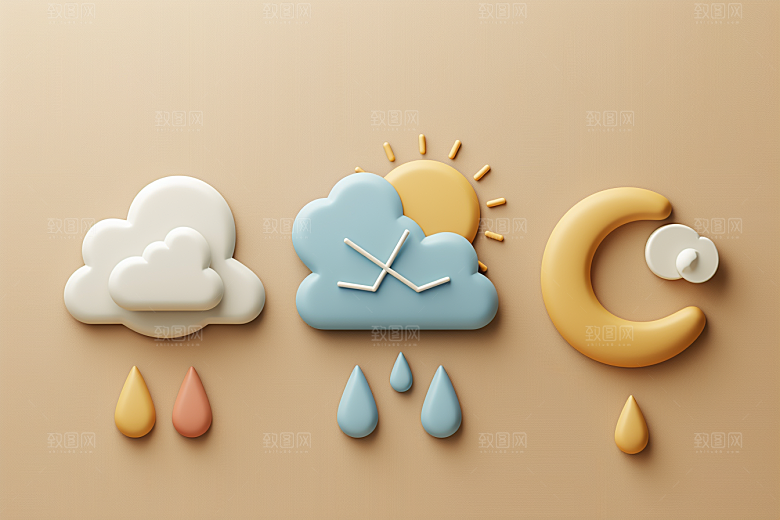 天气图标晴雨表UI素材