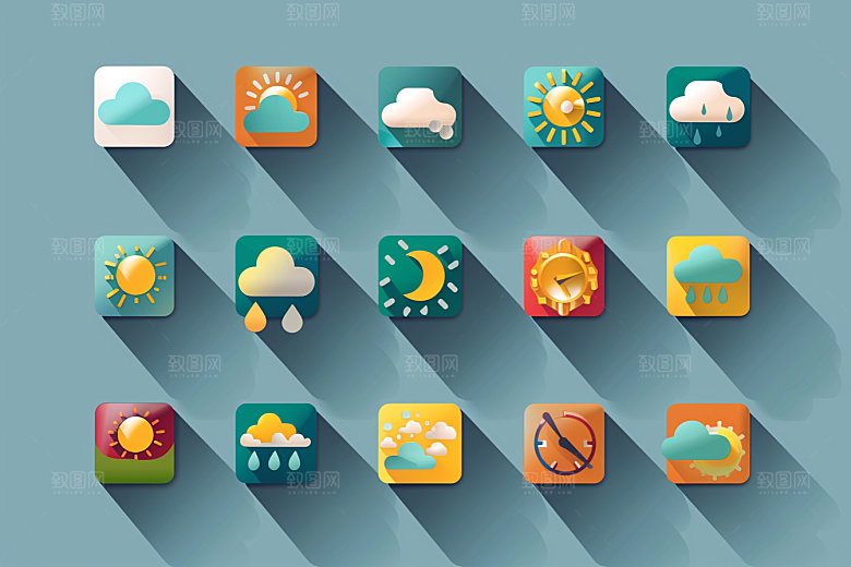 天气图标晴雨表UI素材
