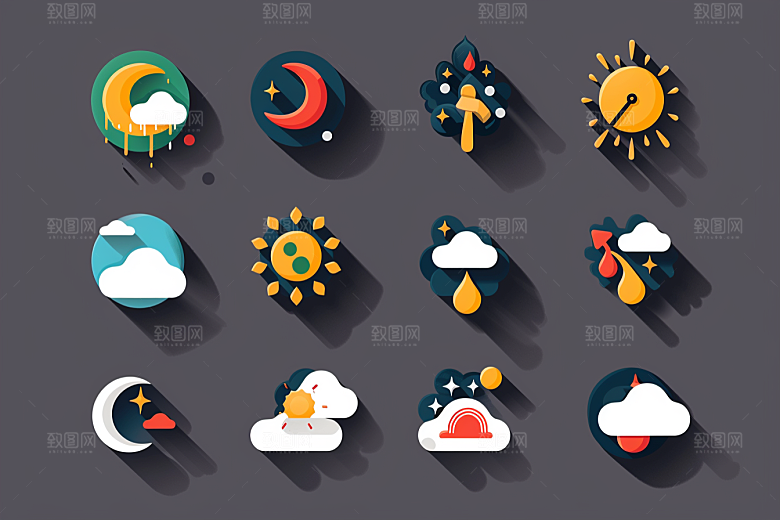 天气图标天气预报高清素材