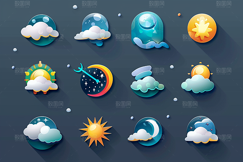 天气图标高清彩色素材