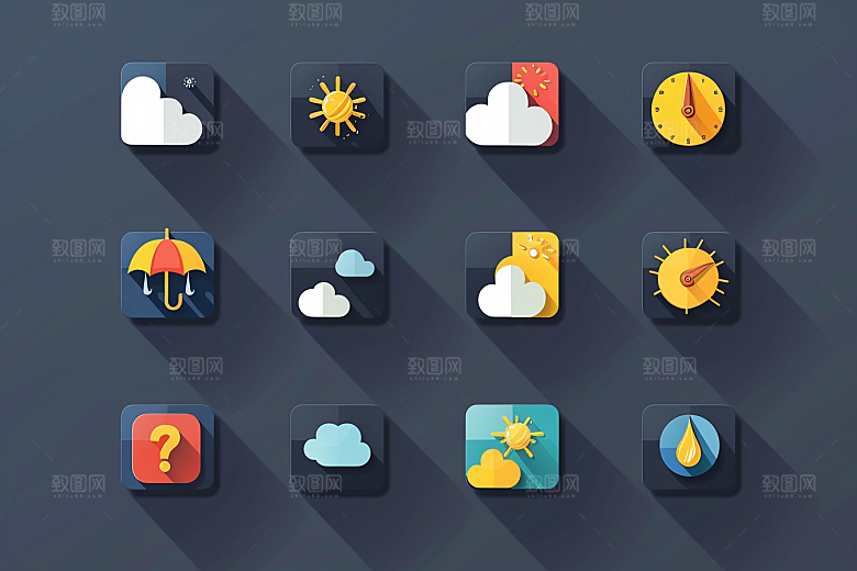 天气图标质感晴雨表素材