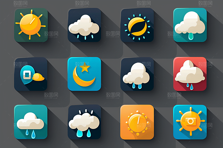 天气图标质感高清素材