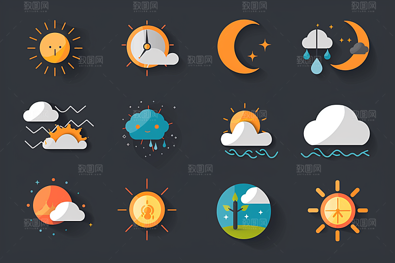 天气图标界面图形素材