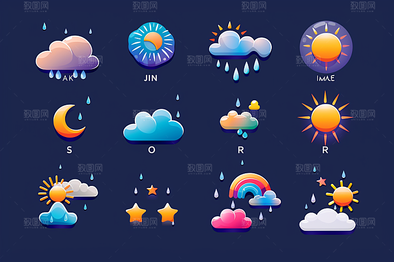 天气图标简约晴雨表素材