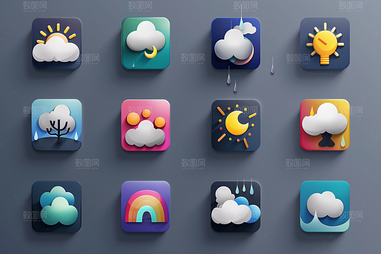 天气图标图形UI素材