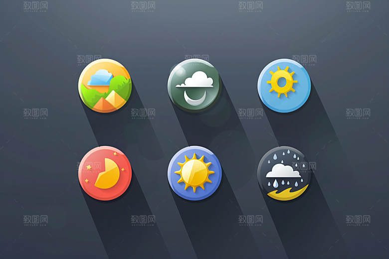 天气图标图形晴雨表素材