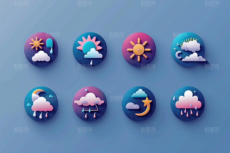 天气图标质感晴雨表素材