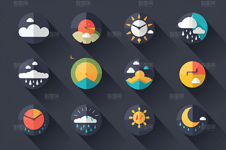 天气图标设计感晴雨表素材