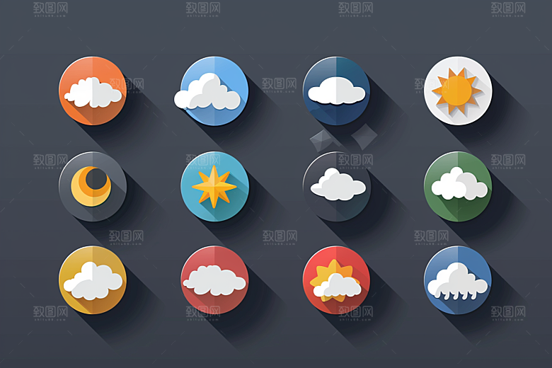 天气图标彩色高清素材