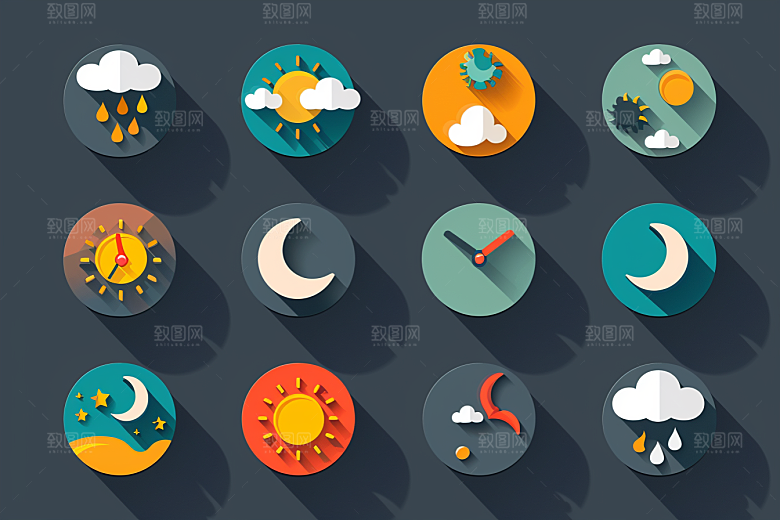 天气图标晴雨表UI素材